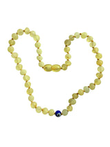 Yellow Amber + Evil Eye Big Kid Necklace