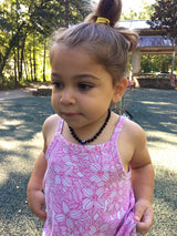 Black Amber + Evil Eye Teething Necklace