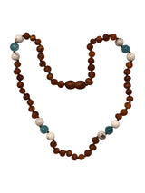 Amber + Howlite/Aquamarine Big Kids Necklace