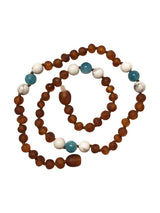 Amber + Howlite/Aquamarine Big Kids Necklace