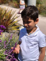Black Amber + Evil Eye Big Kid Necklace