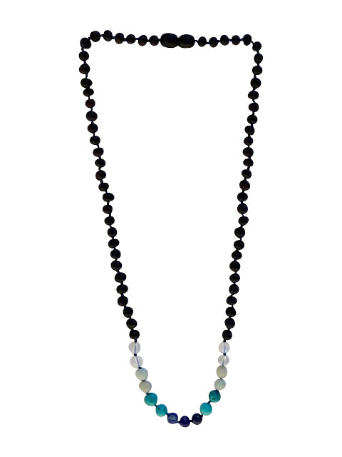 Cherry Amber + Turquoise Adult Necklace