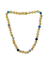 Amber + Blue Gemstones Baby Necklace