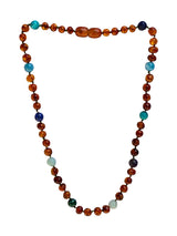 Amber + Blue/Green Big Kids Necklace