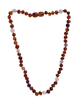 Amber + Pink/Purple Big Kids Necklace