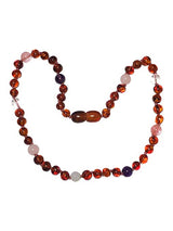 Amber + Pink/Purple Big Kids Necklace