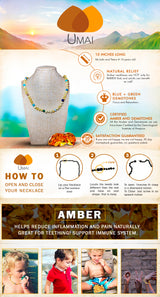 Amber + Blue Big Kids Necklace